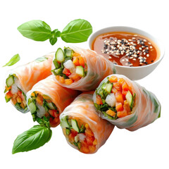 Fresh vegetable spring rolls culinary delight kitchen bright close-up