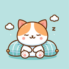cute cat sleeping image vector