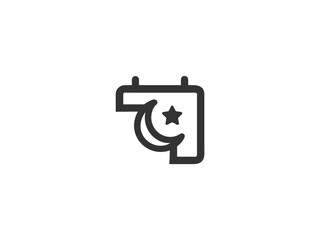 Simple, grayscale vector graphic of a stylized banner or icon.