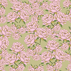 Amazing seamless floral pattern with bright colorful small flowers