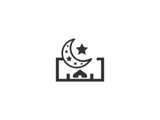 Simple, grayscale vector graphic of a stylized banner or icon.