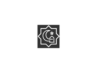 Simple, grayscale vector graphic of a stylized banner or icon.