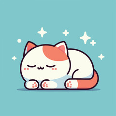 cute cat sleeping image vector