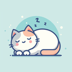 cute cat sleeping image vector