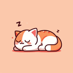 cute cat sleeping image vector