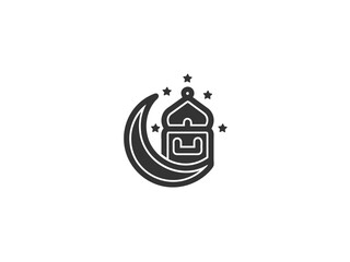 Simple, grayscale vector graphic of a stylized banner or icon.