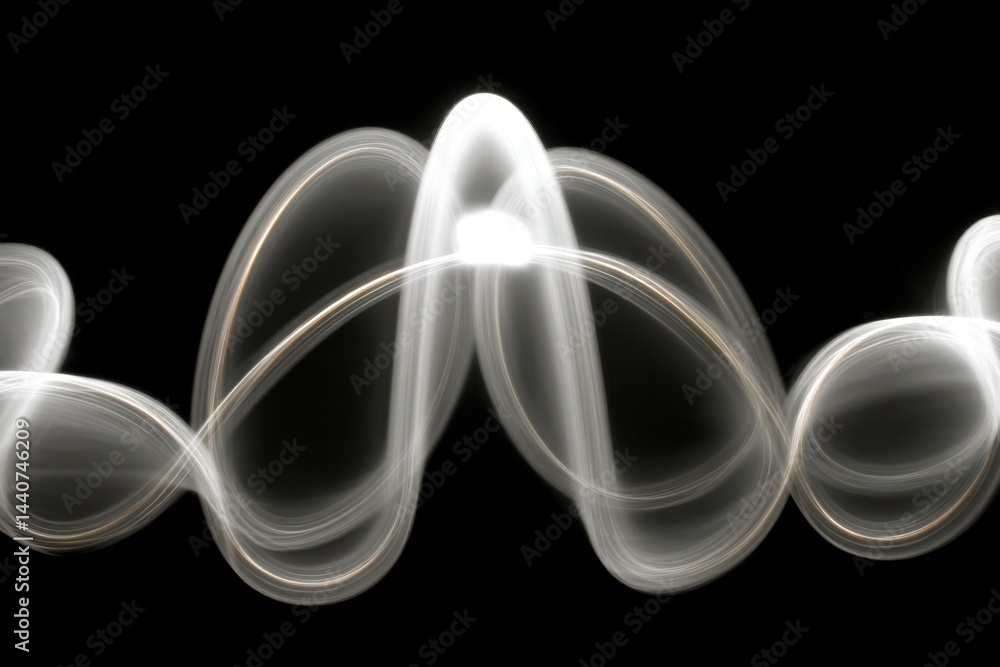 Poster luminous trails dance across a stark black canvas creating an ethereal ballet of light and shadow ab