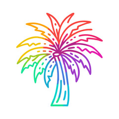 plam tree vector art icon 