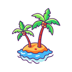 plam tree vector art icon 