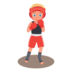 Flat Vector Illustration of Martial Arts Kids, Training Children Wearing Kimono. Item 2