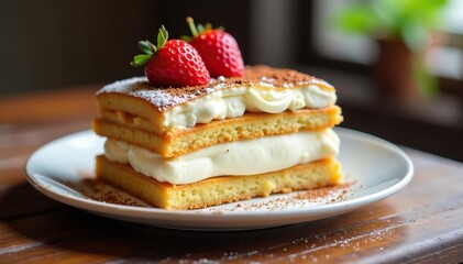 Classic Italian dessert, layers of coffee-soaked ladyfingers and mascarpone cream , treat, italian, brown