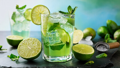 refreshing lime drink with ice and vibrant colors perfect for summer vibes and cocktails
