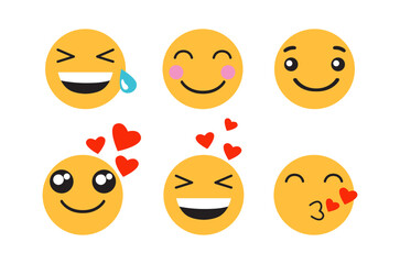 Fototapeta premium Set Sad and happy emoticons