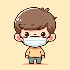 Obraz premium vector image of a child wearing a mask