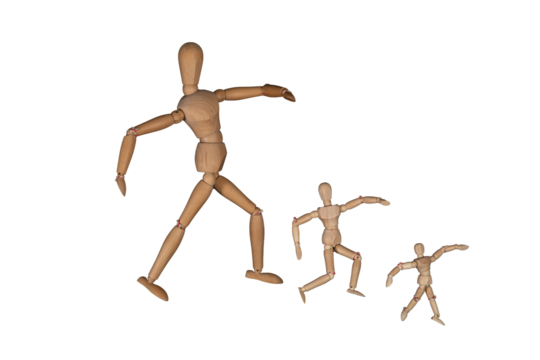 Wooden puppet doll, dancing marionette. Concept of emotional manipulation, world conspiracy theories