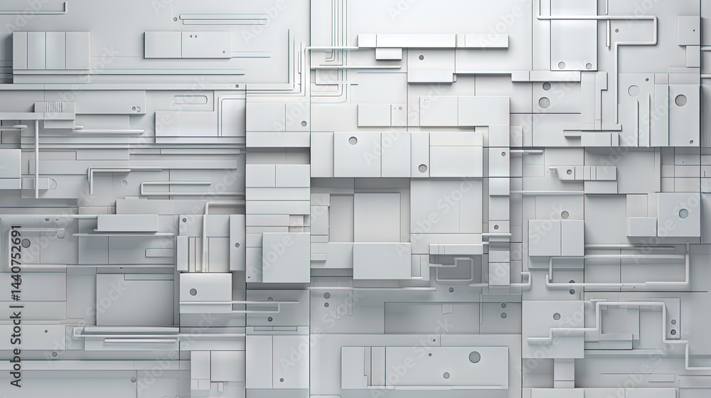Poster Background with metallic panels texture, wires and circuit. Spaceship hull wall technology background.