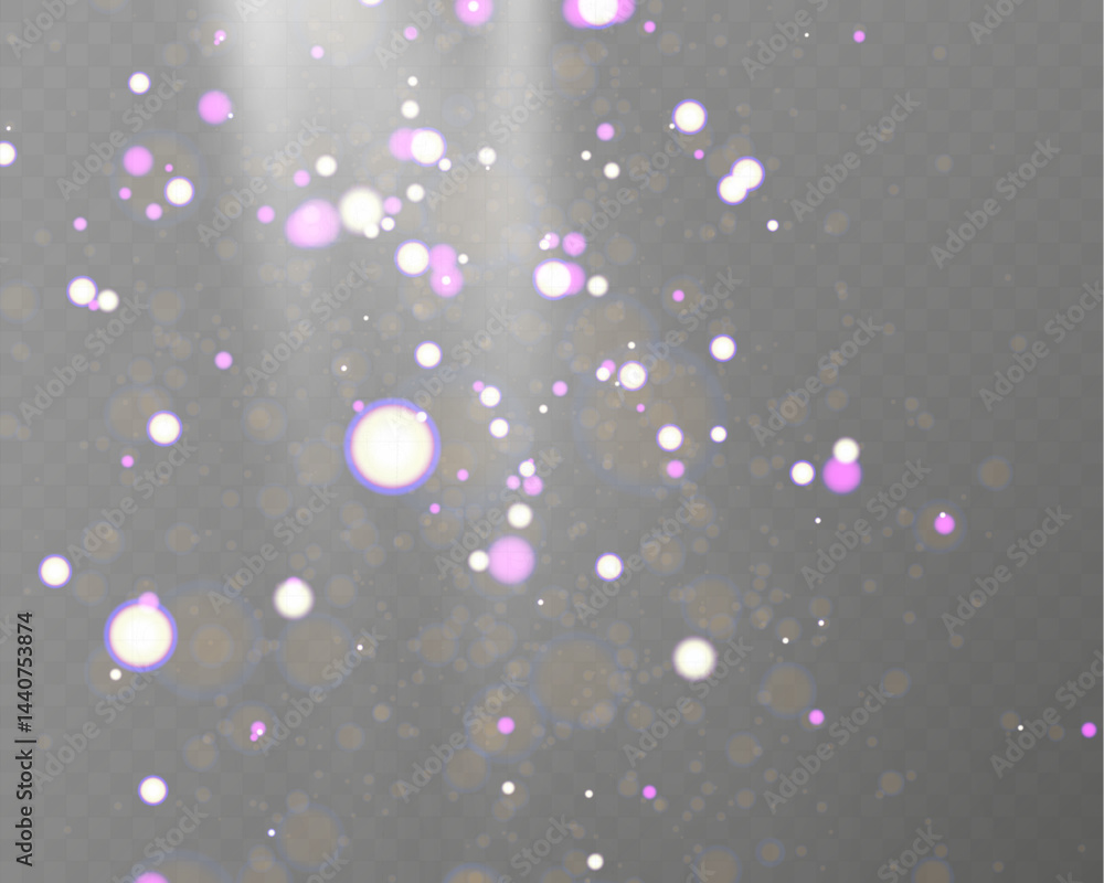 Poster abstract magical glowing bokeh lights on dark background with sparkles, soft blurry fantasy effect, 