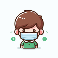 Obraz premium vector image of a child wearing a mask