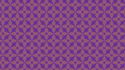 Seamless traditional Thai gold pattern on a deep purple background, featuring intricate Kanok and Prajam Yam designs, perfect for fabric prints, wallpapers, wedding backdrops, and elegant Thai-inspire