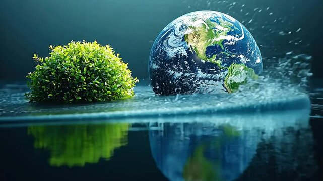 Earth's Future: A fragile ecosystem, threatened by rising waters and environmental change, urging immediate action for preservation.