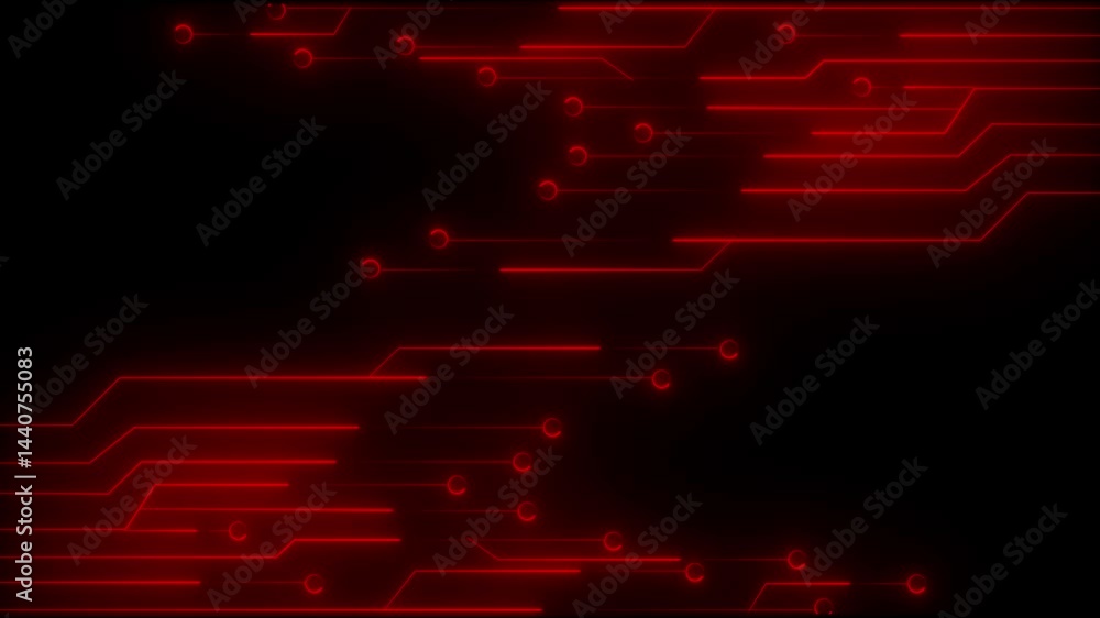 Aufkleber animated glowing neon circuit animation on black background. 4k motion graphic video. abstract techn