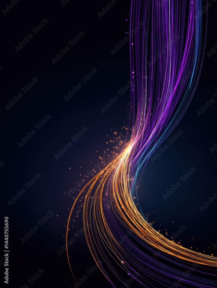 Poster abstract light trails flowing with vibrant energy creating a dynamic and modern background with a da