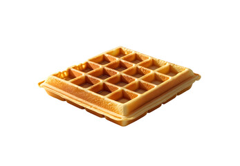 Belgian waffle isolated on transparent background, Generative Ai