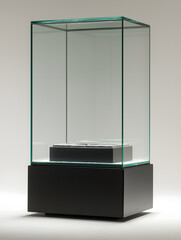 A Modern Glass and Black Display Case