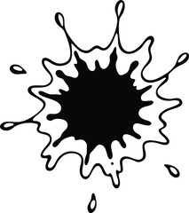 one line art abstract paint splash silhouette 