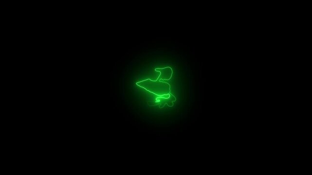 a glowing neon pest icon video animation on black background