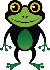 Obraz premium frog silhouette posing cutely 