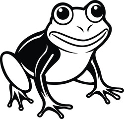 frog silhouette posing cutely 