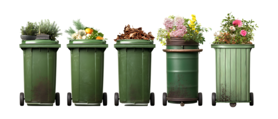 Pack of Compost Bin Against Transparent Background for Eco-Friendly Branding, Sustainability Promotion, or Recycling Design Projects