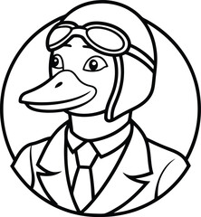 duck pilot portrait silhouette