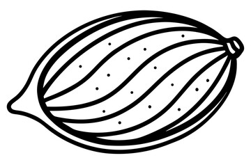 Fruit Line Art Vector Illustration – Minimalist Clipart, Logo Icon Design on White Background