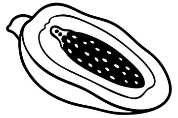 Fruit Line Art Vector Illustration – Minimalist Clipart, Logo Icon Design on White Background