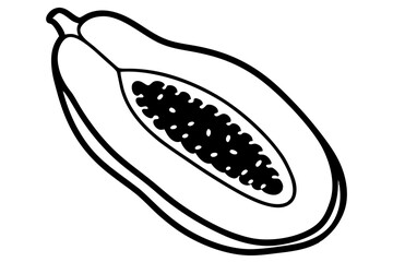 Fruit Line Art Vector Illustration – Minimalist Clipart, Logo Icon Design on White Background