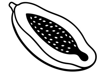 Fruit Line Art Vector Illustration – Minimalist Clipart, Logo Icon Design on White Background