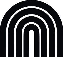 Obraz premium Bold Black And White Rainbow Arch. Vector Illustration Isolated On White