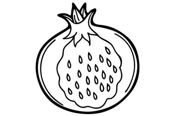 Fruit Line Art Vector Illustration – Minimalist Clipart, Logo Icon Design on White Background