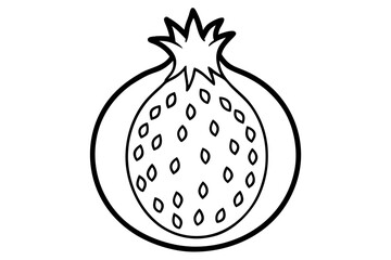 Fruit Line Art Vector Illustration – Minimalist Clipart, Logo Icon Design on White Background