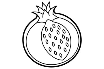 Fruit Line Art Vector Illustration – Minimalist Clipart, Logo Icon Design on White Background