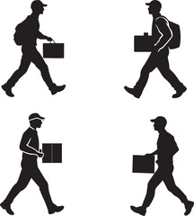 Delivery Person Carrying Package vector