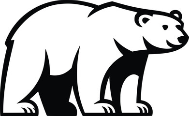 Bold Black And White Polar Bear. Vector Illustration Isolated On White