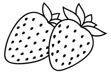 Fruit Line Art Vector Illustration – Minimalist Clipart, Logo Icon Design on White Background