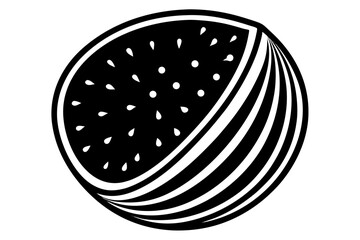 Fruit Line Art Vector Illustration – Minimalist Clipart, Logo Icon Design on White Background