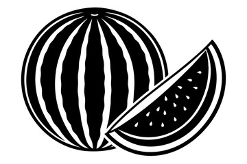 Fruit Line Art Vector Illustration – Minimalist Clipart, Logo Icon Design on White Background