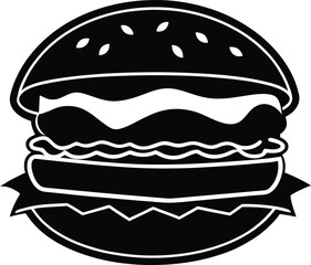 cool burger silhouette