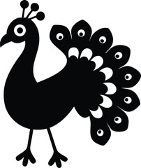 beautiful peacock silhouette 