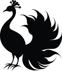 beautiful peacock silhouette 